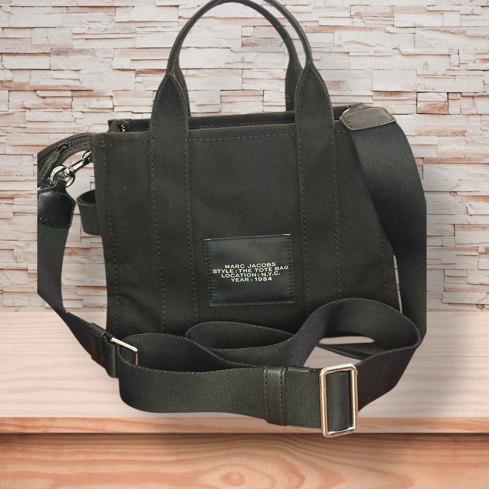 Marc Jacobs Black Canvas 'The Tote Bag' Mini Tote - Picture 2 of 4